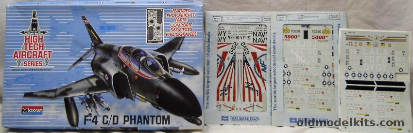 Monogram 1/48 F-4 C/D Phantom High Tech Series  With 3 Microscale Decal Sheets, 5831 plastic model kit